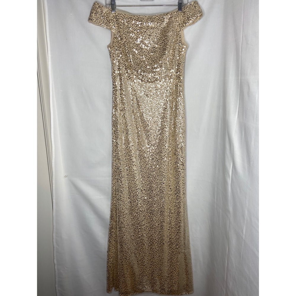 ADRIANNA PAPELL- Off the Shoulder Bridesmaid Gown